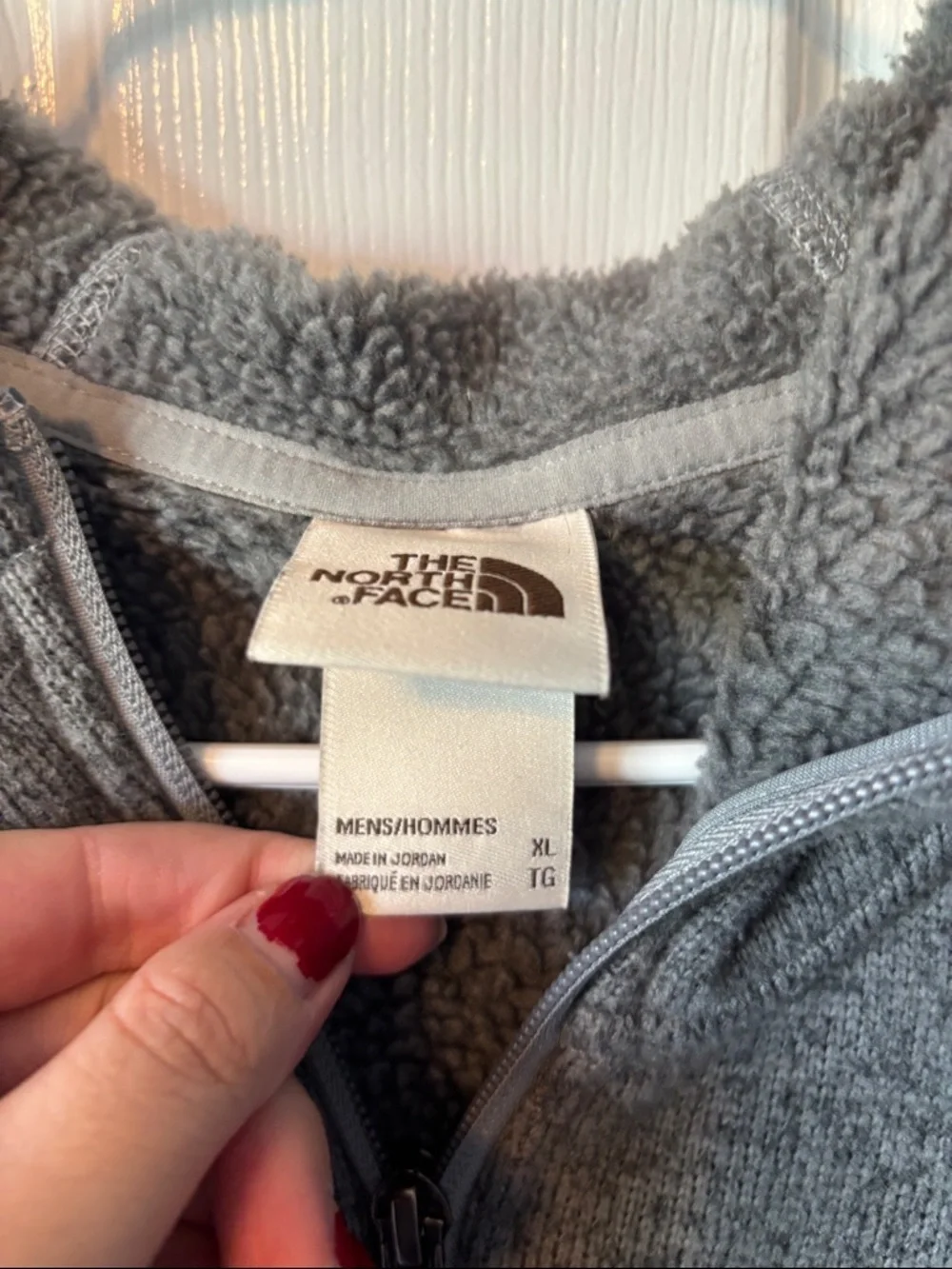The North Face Men's Gray Zip-Up Hooded Fleece Pullover